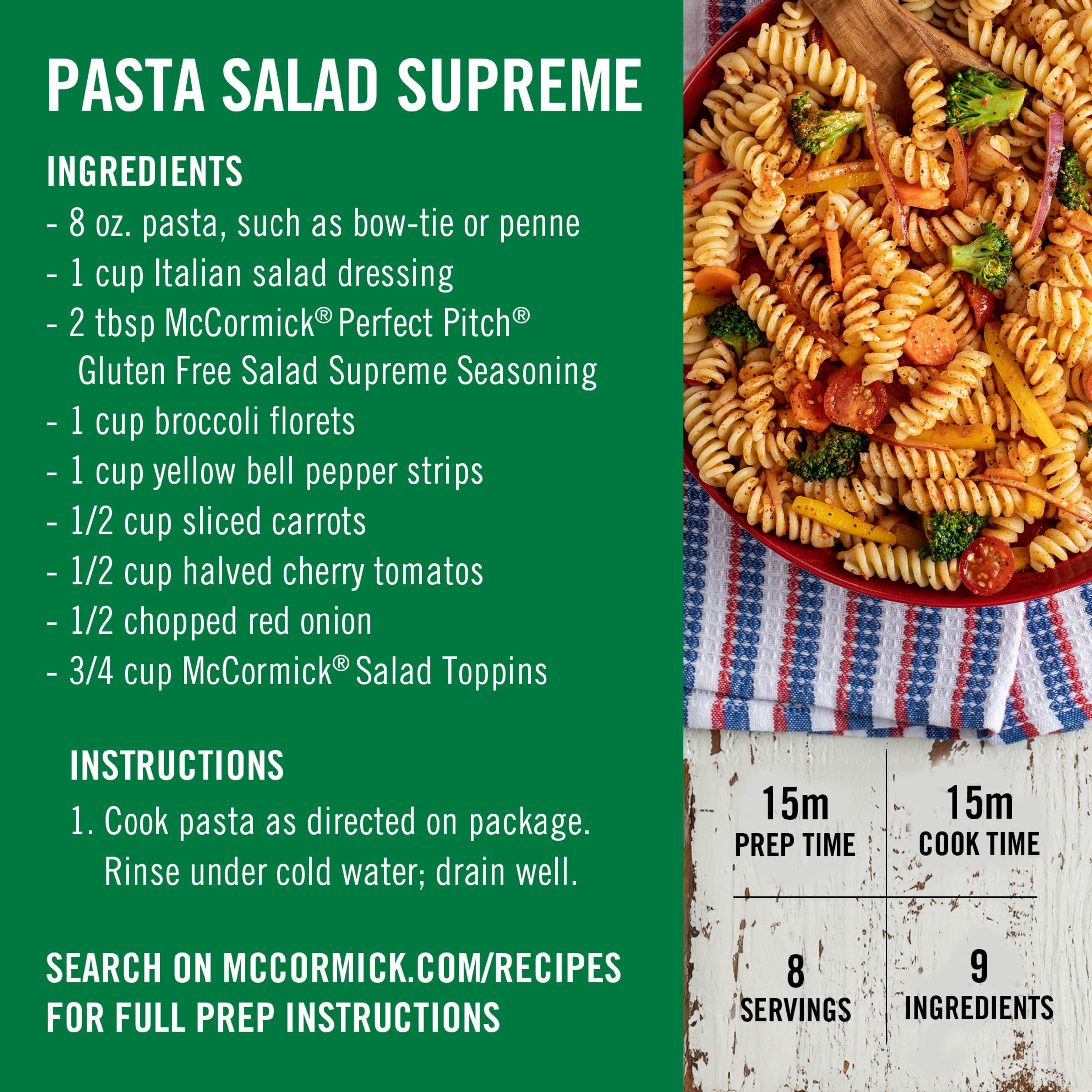 McCormick Salad Supreme Seasoning, 4.34 oz Bottle