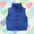 thumbnail image 2 of FINALGANG Girls Plush Jacket Warm Solid Color Sleeveless Stand Collar Zip Up Fuzzy Vest Coat With Pockets Girls Leisure Birthday Wedding Weekend Jacket,Bu1,100, 2 of 3