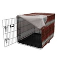 thumbnail image 3 of Savannah Dog Crate Cover, Animal Skin Stripes as Diamond Shapes Pattern Wild Life Concept Native Art, Easy to Use Pet Kennel Cover Small Dogs Puppies Kittens, 7 Sizes, Brown and Red, by Ambesonne, 3 of 6