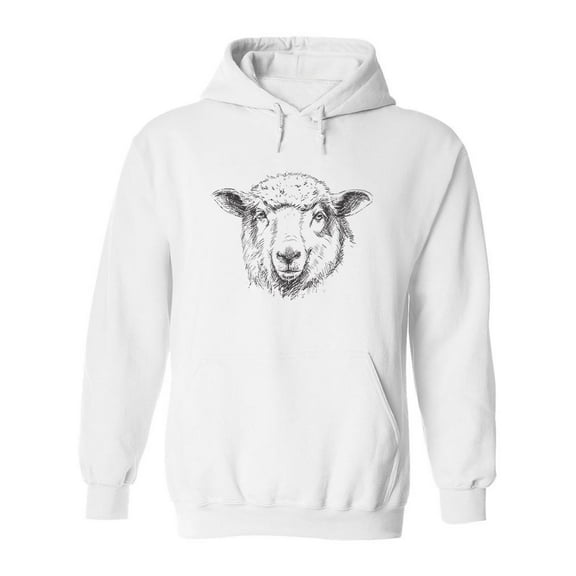 Adorable Sheep Sketch Hoodie Men -Image by Shutterstock, Male 3X-Large