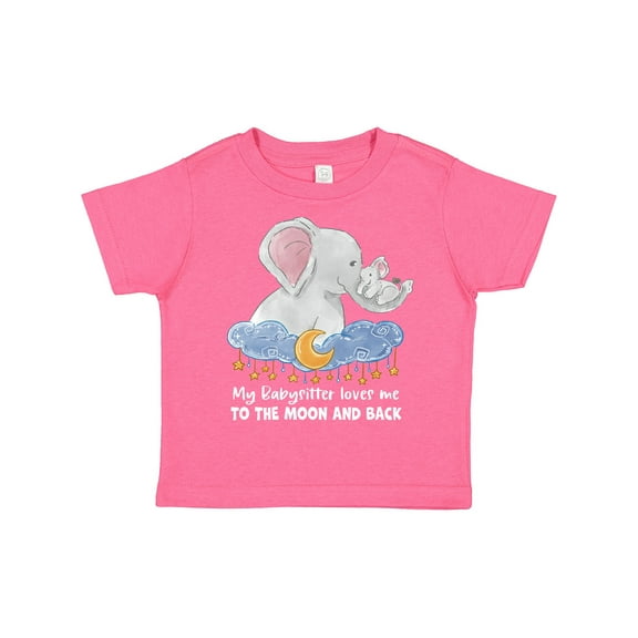 Inktastic My Babysitter Loves Me to the Moon and Back Elephant Family Boys or Girls Toddler T-Shirt
