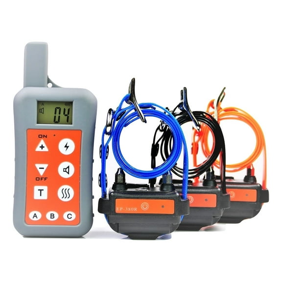 Groovypets EasyPet EP-380R Ultra Range 1200M Dog Training Collar System Remote Rechargeable Waterproof Dog Shock Collar Bark Trainer