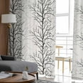 thumbnail image 4 of Black Botanical Sheer Curtains 63 Inches Length 2 Panels Set, Window Sheer Curtains for Living Room/Bedroom, Farmhouse Spring Summer Branch Light Filtering Rod Pocket Curtain 52'' x 63'' x 2, 4 of 7
