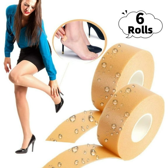 Topboutique Blister Bandages,6 Rolls Heel Sticker Blister Protector,Anti-Wear Blister Prevention Tape,Heel Foam Foot Tape,Waterproof Bandages Prevention for Calluses Spots Shoe Friction,2.5cm*5m