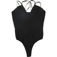 thumbnail image 2 of ANGL Womens Solid Bodysuit Jumpsuit, Black, Medium, 2 of 2