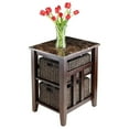 thumbnail image 2 of HomeStock Art Nouveau Allure Side Table Faux Marble Top with 2 Baskets, 2 of 7