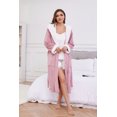 thumbnail image 2 of HEARTNICE Womens Hooded Robe, Soft Fluffy Fleece Long Warm Bathrobes Plush Loungewear,(Light Pink,2XL-3XL), 2 of 5