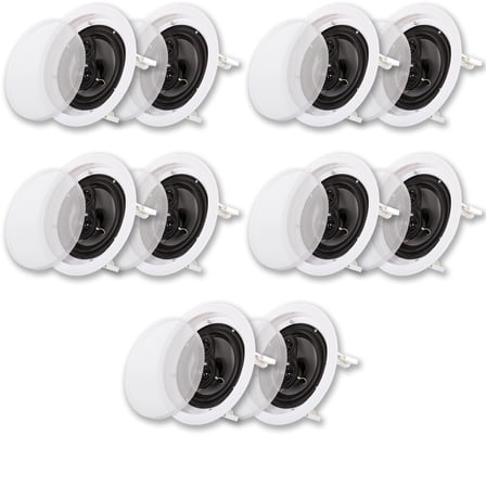 Acoustic Audio CS-IC63 In Ceiling 6.5" Speaker 5 Pair Pack 3 Way Home Theater Flush Mount
