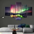 thumbnail image 2 of TISHIRON 5PCS Framed Aurora Borealis Landscape Theme Canvas Wall Art Set,50"x24" Jokulsarlon lagoon Aurora Wall Canvas Art Decor, 2 of 7