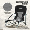 thumbnail image 4 of Outsunny Set of 2 Folding Beach Chair, Beach Chairs with Mesh Back, Carry Bag and Cup Holder for Outdoor Camping Lawn Sports Picnic, Black, 4 of 9