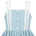 thumbnail image 3 of Sunny Fashion Girls Dress Blue Plaid 1950s Retro Strap Sleeveless Princess Casual 6 Years, 3 of 5