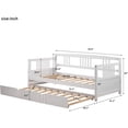 thumbnail image 2 of Harper & Bright Designs Twin Daybed with Trundle, Modern Solid Wood Daybed Frame, White, 2 of 7