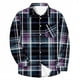 thumbnail image 5 of Blusa y camisa de manga larga con cuello vuelto para hombre, informal, a la moda, con botones, estampado a cuadros, blusa elástica de manga larga con cuello vuelto, blusa de poliéster para hombre, 5 of 5