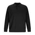 thumbnail image 4 of WAENQINLA Mens Waffle Long Sleeve Shirt Quarter Button Collared Solid Color Golf Shirt Big and Tall Work Basic Pullover Tops Black XL, 4 of 6