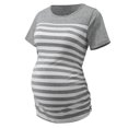 thumbnail image 1 of OUSITAID Tunique Chemise de Maternité Maternité Femmes Imprimé Rayé Enceinte Chemise Décontractée Blouse Manches Courtes Blouse de Maternité для беременных, 1 of 7