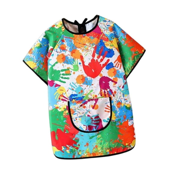 ALTROS DE ARTES DE NIÑOS Niños Art Smock Soft Baby Feeding Bib Multipurpose con bolsillos impermeables para niñas Cocina a mano para niños Multicolor