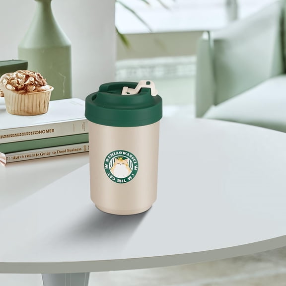 Double Wall Insulated Stainless Steel Tumbler with Lid & Straw, Leakproof Travel Mug for Coffee, Tea, Drinks, Hot & Cold Beverages, Reusable Vacuum Cup