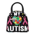 thumbnail image 1 of Disketp I Love My Autism Bolsa Térmica para Almuerzo, Lonchera con Abertura Amplia y Gran Capacidad, Organizador Reutilizable para Mujeres, Hombres y Adultos, 1 of 6