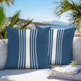 thumbnail image 3 of Navy Blue White Stripe Outdoor Pillow Covers 18x18 Inch Throw Pillow Covers Set of 2 Waterproof Decorative Pillow Cases Modern Rustic Vertical Striped Cushion Covers for Patio Furniture Garden Couch, 3 of 8