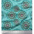 thumbnail image 1 of Soimoi Satin Silk Fabric Mandala Kaleidoscope Print Fabric by The Yard 42 Inch Wide, 1 of 1