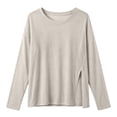 thumbnail image 5 of TAGOLD Womens Blouses & Shirts Solid Color Crew Neck Split Long Sleeve Loose Casual Sunscreen Top, 5 of 5