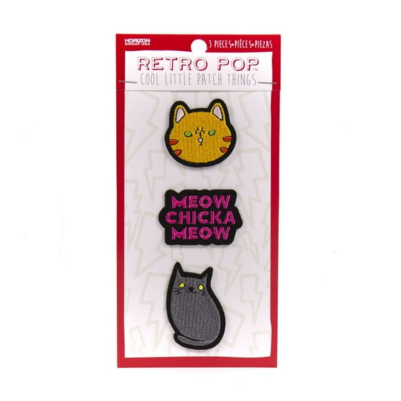 Appliqués Retro Pop, Mini Appliqués Chat Miaou, Lot de 3 par Horizon Group USA