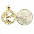 thumbnail image 2 of New 10k yellow Gold round Virgo zodiac sign Pendant charm astrology jewelry 2.3g, 2 of 12