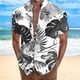 thumbnail image 3 of Camisas s Para Hombre Manga Corta Camisa de vacaciones en la playa Camisa de cuello con botones en los puños para hombre (Grey, M), 3 of 4
