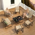 thumbnail image 5 of Noelse 8 Piece Outdoor Patio Furniture Set, Textilene Conversation Set with 4 Rocking Chairs, 2 Loveseats and 2 Glass Coffee Tables, Weather-Resistant, Brown, 5 of 9