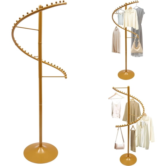 Creative Spiral Clothing Rack 38 Ball Heavy Duty Garment Rack Boutiques Retail Display Standing Metal Sturdy Freestanding Hanger
