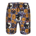 thumbnail image 4 of Kdxio Spooky Cats And Halloween Pumpkins Pattern Mens Casual Shorts - Drawstring Summer Beach Sports Shorts for Men, 4 of 9