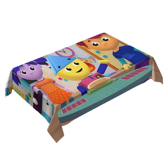 Colorforms City 0f Charlie Themed Square Tablecloth 54 * 72 Inches Durable Stylish