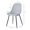 thumbnail image 3 of Modern Dining Chairs Set of 2 Patio Dining Chairs Accent Side Chairs Ubran Style Indoor-Outdoor with Metal Legs for Living Room/Dining Room/Garden/Kitchen/Hallway, Gray, 3 of 9