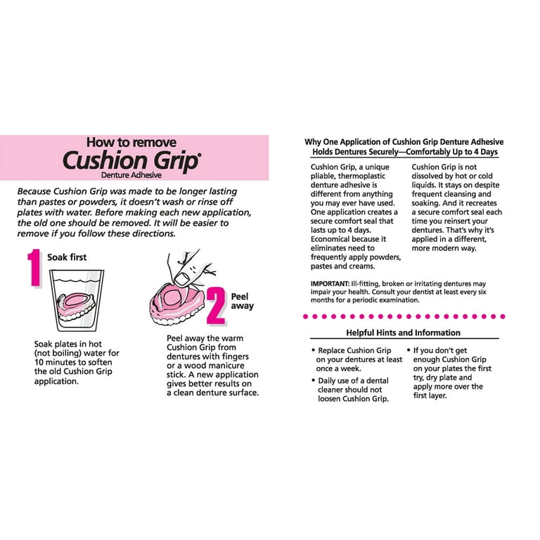 Cushion Grip® Thermoplastic Denture Adhesive - Trial Size – WhiteSmileNZ