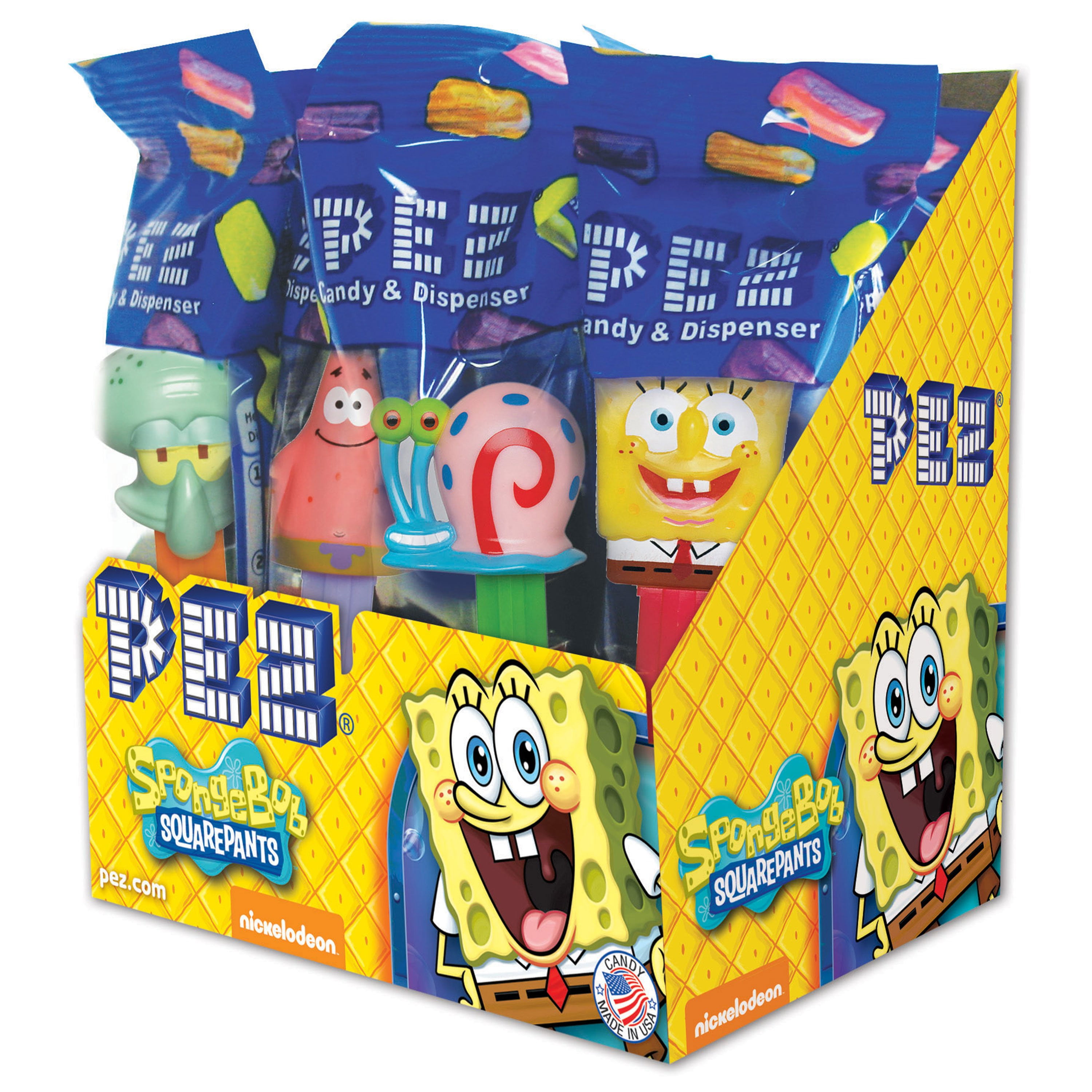 PEZ Candy SpongeBob Assortment, candy dispenser plus 2 rolls of