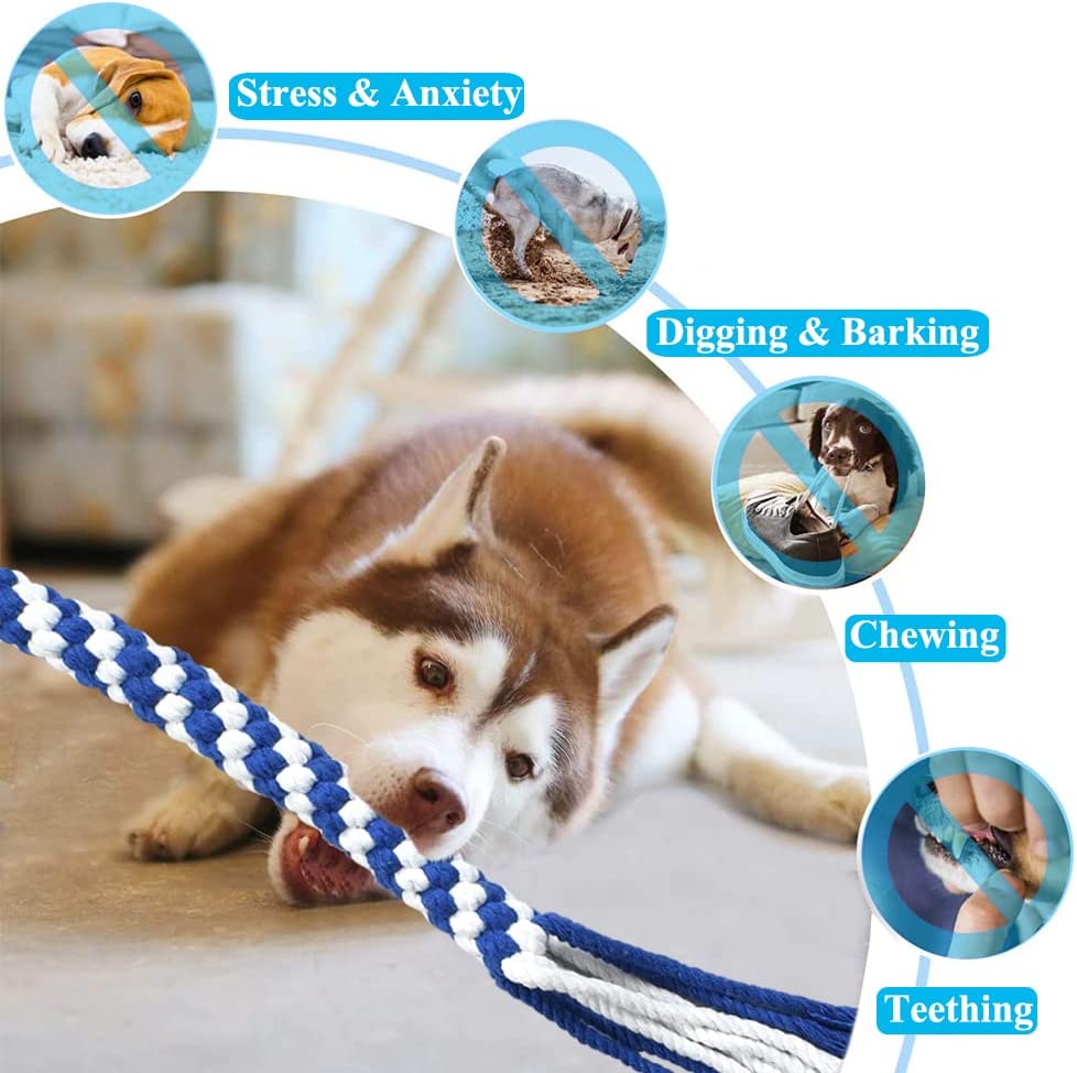 3 Pack Dog Rope Toys Dog Flirt Pole Replacement Toys Interactive Cotton Dog Toys Teething Chew Toys for Boredom Tether Lure Toy for Tug of War Braided Rope Toy to Outdoor Exercising