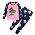 thumbnail image 1 of Caqnni Children's All-Day Play Set 2 Piece Soft Cotton Outfit with Long Sleeves, Suitable for Spring Summer Fall, Vibrant Patterns(Pink,7-8 Years), 1 of 5