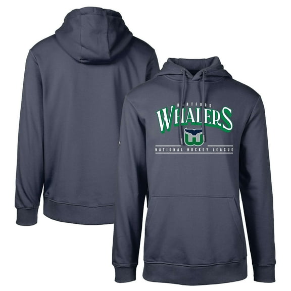 Men's Levelwear Navy Hartford Whalers Retro Podium Spellout Pullover Hoodie