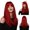 U, variant on Neptune Red Berry Red Full Bangs Medium Long Straight Hair Wig Women's Fashion Hairstyle Halloween Party Essentials
