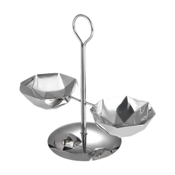 Cuenco para servir Platos para servir Frutero Bandeja para servir dividida de acero inoxidable para Plata