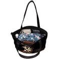 thumbnail image 5 of Skull Canvas Leather Mix Handbag with Twill, Sponge, Jeanette Material - 30x10.5x39cm/11.8x4.1x15.4in Size, 5 of 5