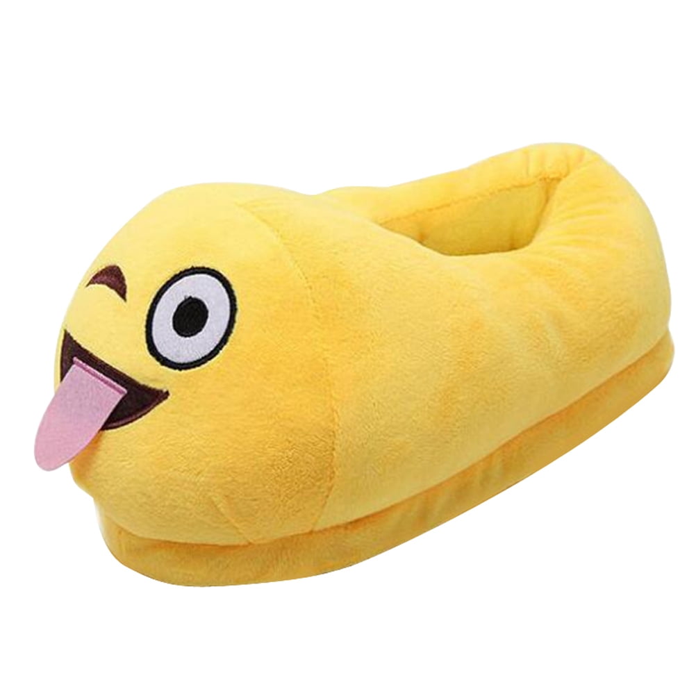Cotton Slippers Funny Face Expression Soft Cozy Plush Slippers Nonslip
