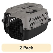 (2 pack) Vibrant Life Extra Small Plastic Hard-Sided Pet Carrier, Black and Gray, 10 lb Limit