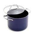 thumbnail image 1 of Olla antiadherente de 8 cuartos con tapa de vidrio cerámica sin PFAS multiusos para salsas sopas pasta hervir y enlatar apta para lavaplatos y horno a, 1 of 8