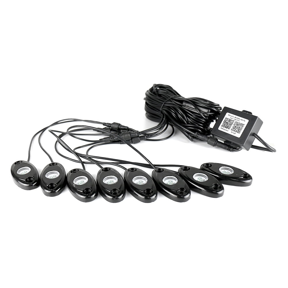 GZYF 8 Pods RGB LED Rock Light Kits Multi Color Lights for Car Truck ATV UTV Offroad Boat Bluetooth Remote Wireless Control