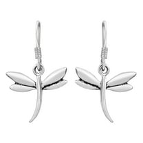 Playful Summer Dragonfly .925 Sterling Silver Dangle Earrings