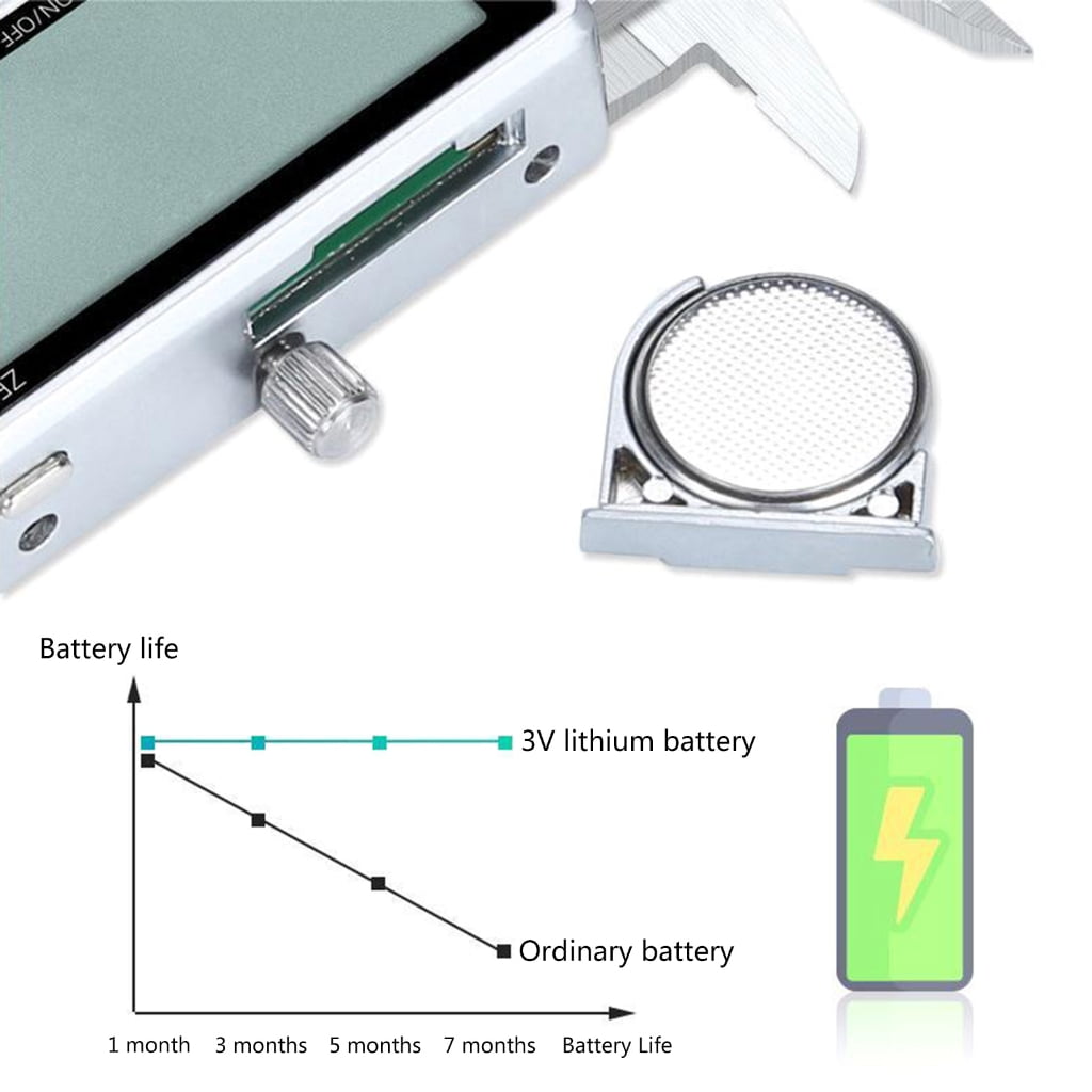 Digital Calipers LCD Screen Display 0-150mm 0-6" Electronic Measuring Tool Suitable for Jewelry Measurement 3D-Printing
