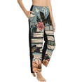thumbnail image 2 of Daiia Vintage Art Butterfly Flower Women's Sleep Pant with Pockets and Drawstring,Pajama Pants-Medium, 2 of 9
