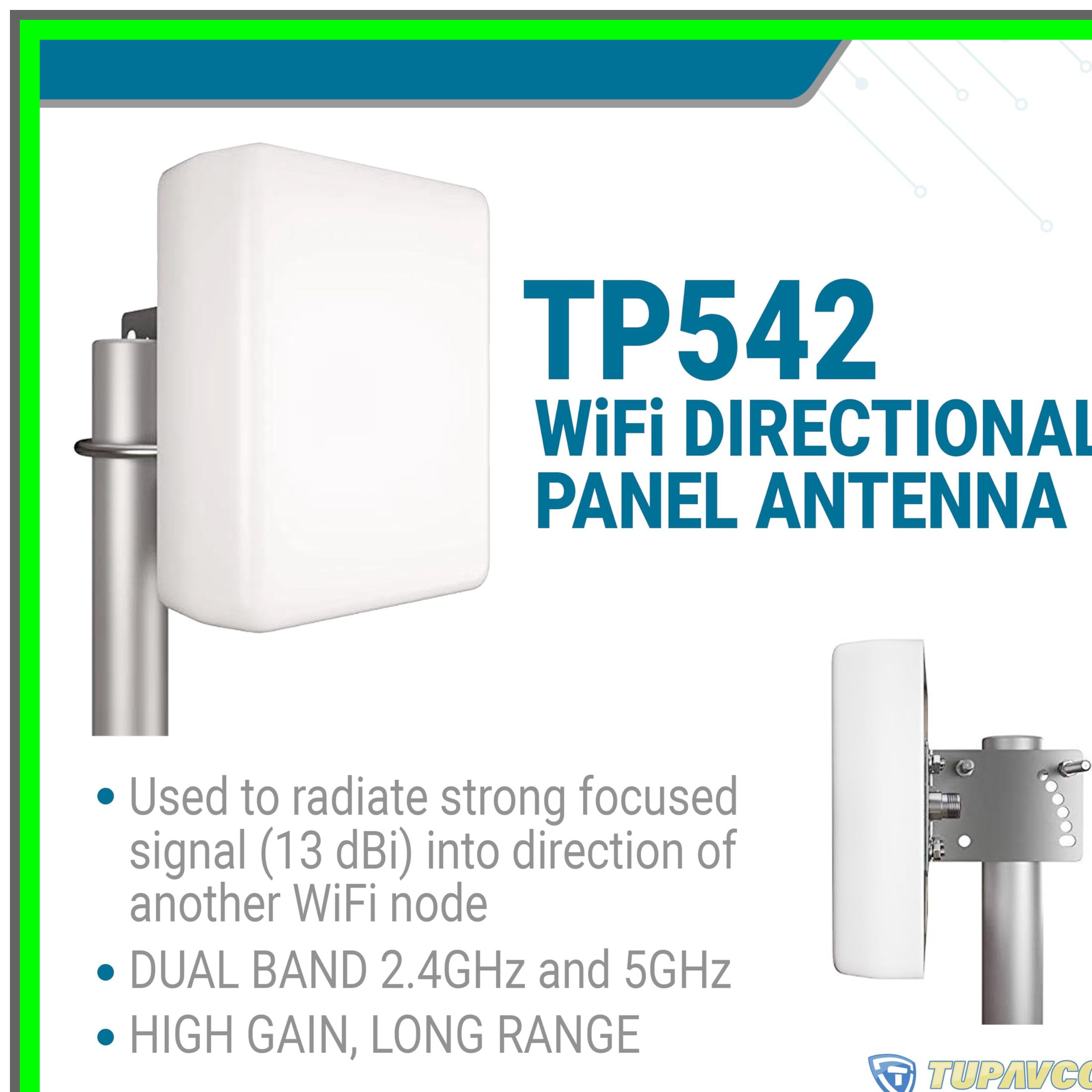 High-Gain Dual-Band Outdoor Directional WiFi Antenna for Long-Range Signal