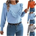 thumbnail image 1 of Sentmoon Oversized Sweater Crew Neck Long Sleeve Solid Color Oversized Sweaters for Women Lightweight and Warm Loose Basic Tops for Woman Active Fall and Winter for Work Appropriate Sweater, 1 of 9